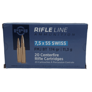7.5x55mm Swiss FMJ - PPU - 20 Round Box