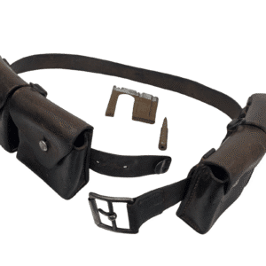 Surplus K31 K11 1911 96/11 Two Magazine Pouches with Belt & Stripper Clip with Brass Practice Round