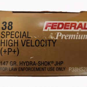 Vintage Federal Premium .38 Special High Velocity +P+ 147gr Hydra Shock JHP