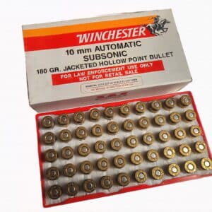 Vintage Rare Winchester 10mm Automatic Subsonic 180gr JHP Law Enforcement Only Non Retail Marked Box 50rds
