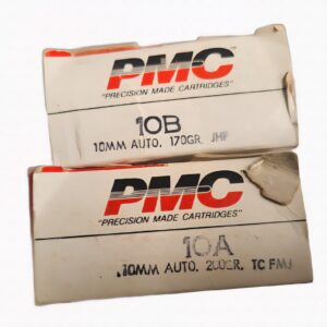 Vintage PMC 10mm Automatic 170gr JHP Partial Box 43rd and 200gr FMJ Partial Box 14rd