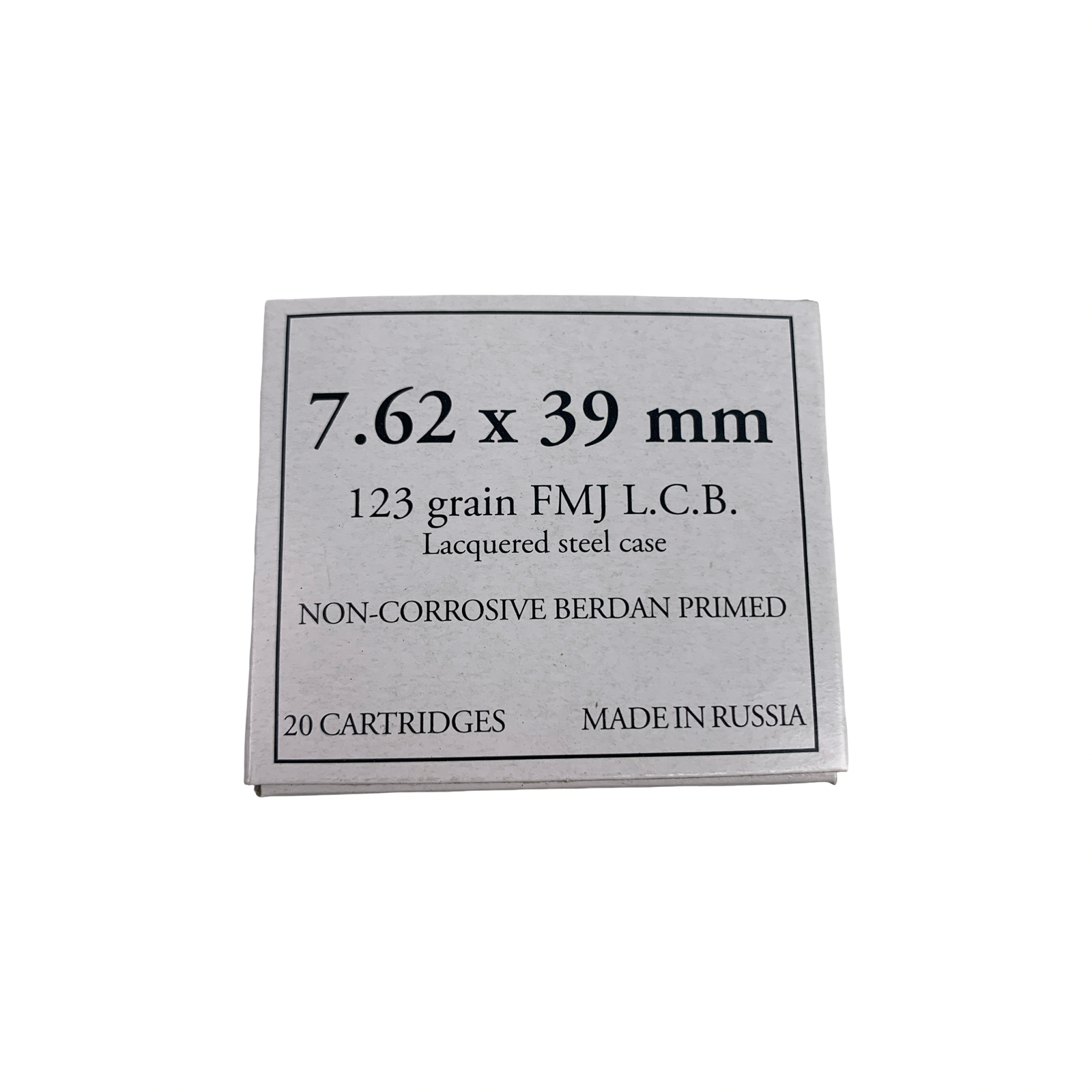 Russian 7.62x39 123 Grain FMJ L.C.B. Laquer Case 100-RD | Colorado