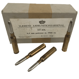 6.5x55mm Swedish Surplus Hærens Ammunitionsarsenal 1950 - 52 Round Box - Vintage