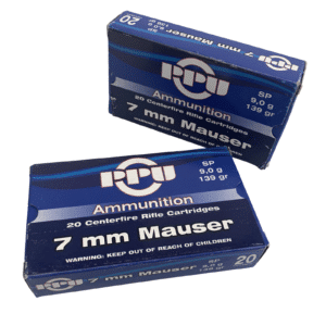 7mm Mauser PPU 139GR Soft Point 20-RD Box NOS