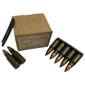1944 8mm Kurtz Box (17-RDs) on Clips WWII German STG-44 MP44Sturmgewehr Ammo 8x33mm Vintage Ammo
