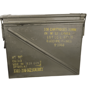 Surplus M39 Gun 100 Cartridge 20mm Ammo Can 1968 Vietnam War