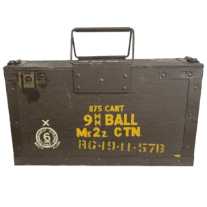 1956 British 9mm Ammo Wood Crate - Surplus - Vintage