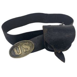 U.S. Civil War Buckle, Belt, & Percussion Cap Pouch - 1860s