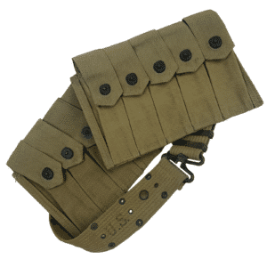 WWII U.S. Thompson Submachine Gun 5 Cell Pouches & Web Belt